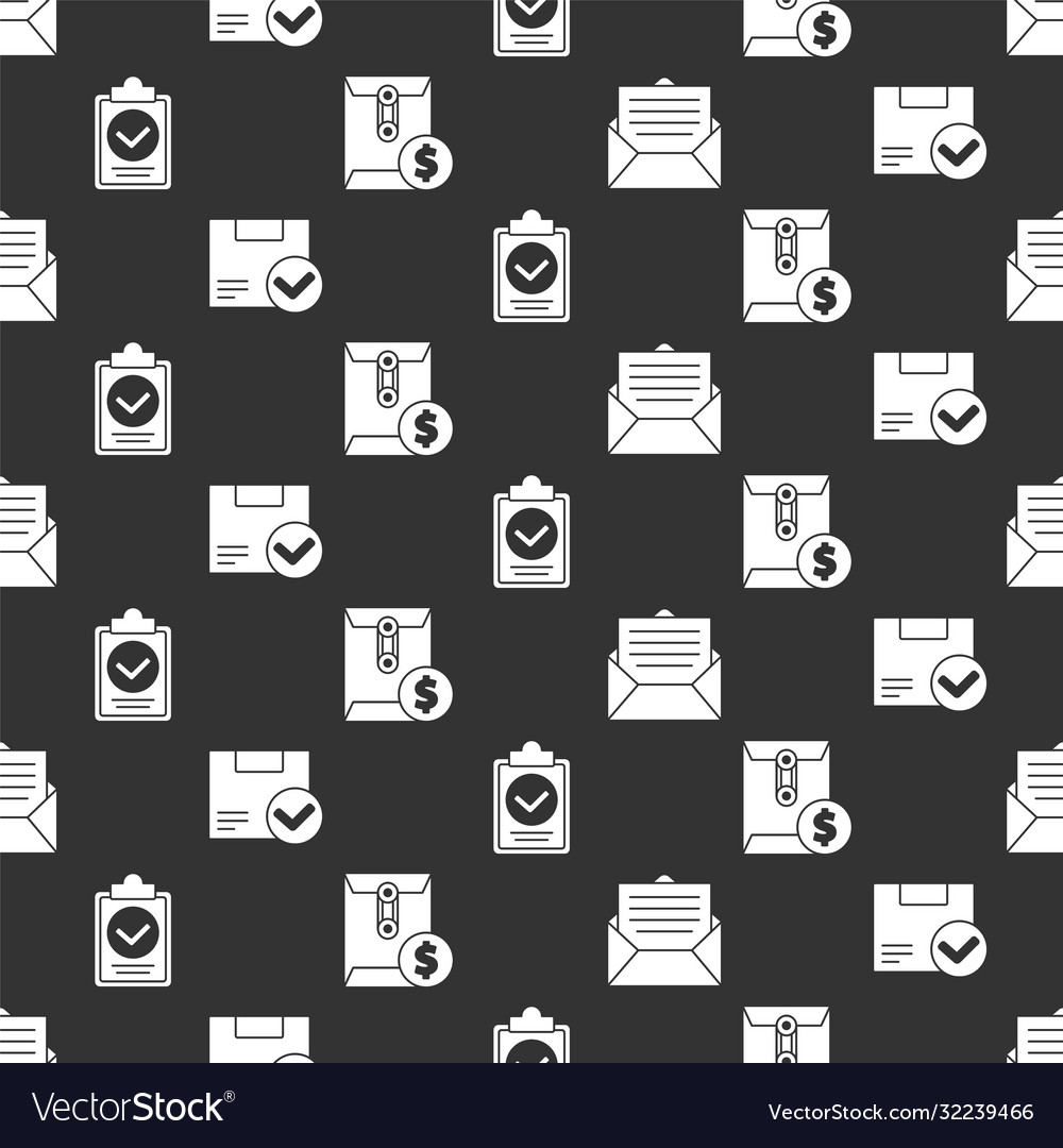 Set envelope package box with check mark Vector Image Set envelope package box with check mark