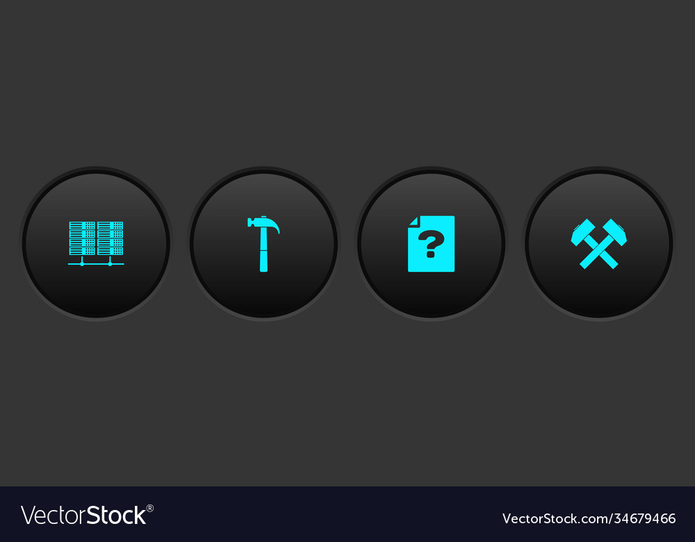Set server data web hosting hammer unknown vector image Set server data web hosting hammer unknown