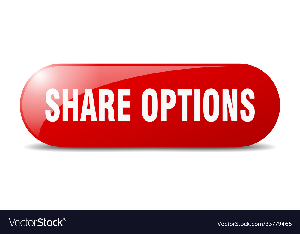 Share options button sticker banner rounded glass