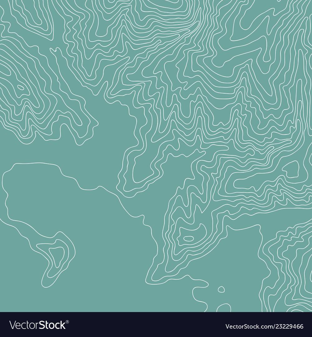 Topographic map color and fun lines vector image Topographic map color and fun lines