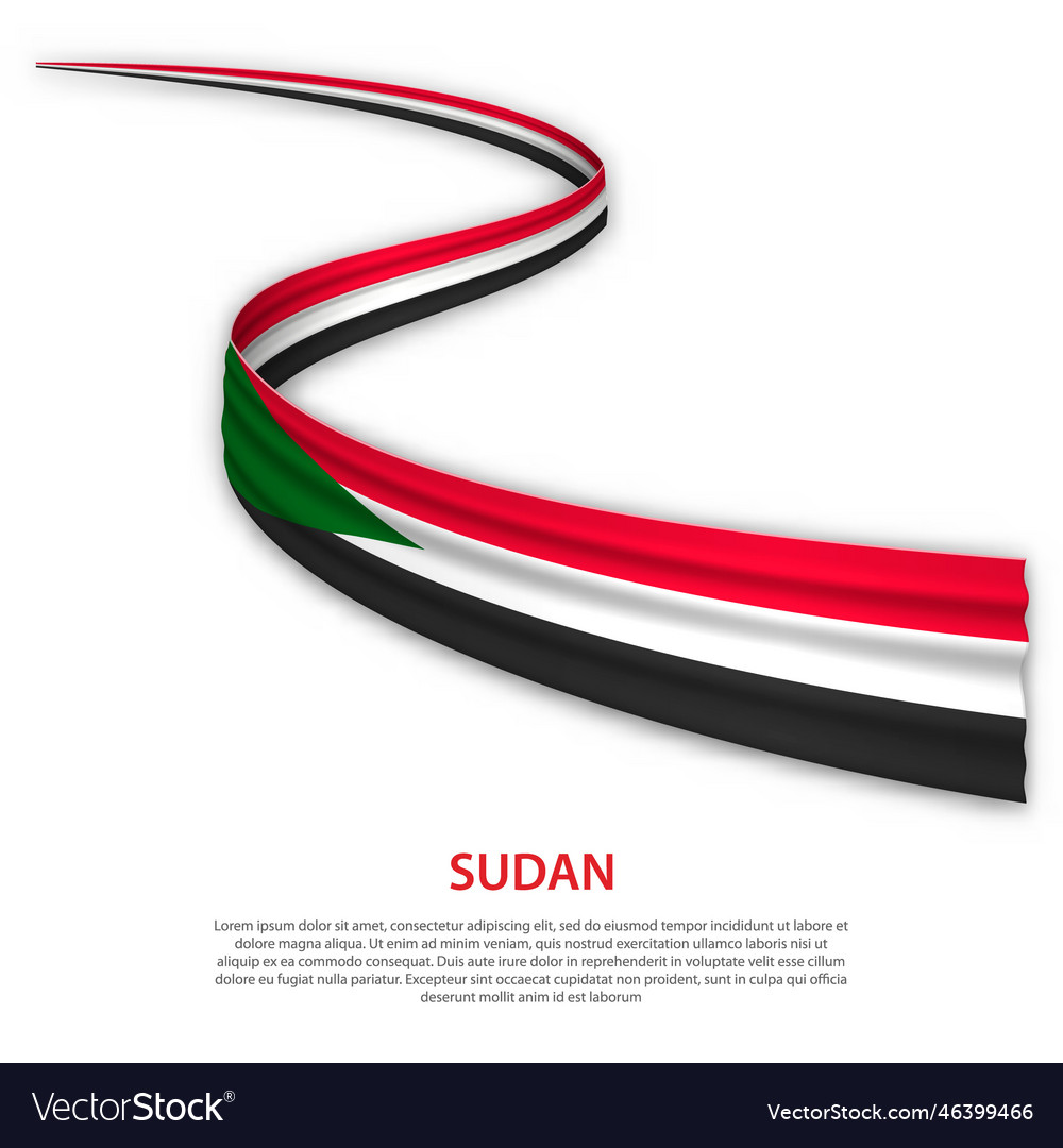 Waving Band oder Banner mit Flagge von Sudan vector image Waving Band oder Banner mit Flagge von Sudan