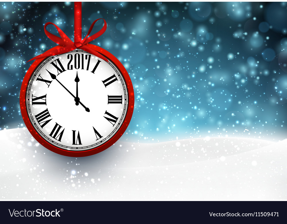 2017 new year background with clock