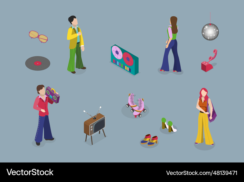 3d isometric flat conceptual Royalty Free Vector Image