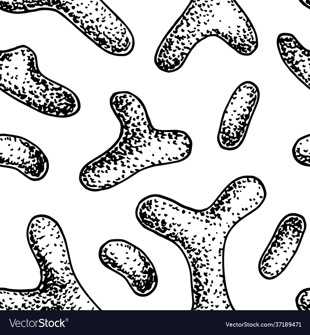 Bacterium seamless pattern in realistic sketch