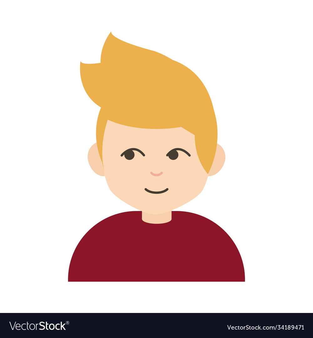 Blond teen cartoon character flat icon Royalty Free Vector