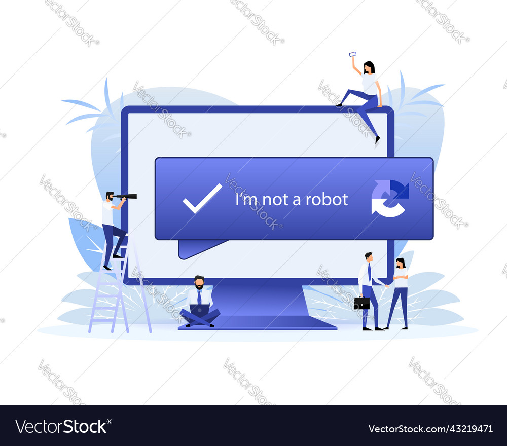 Captcha i am not a robot computer code vector image Captcha i am not a robot computer code