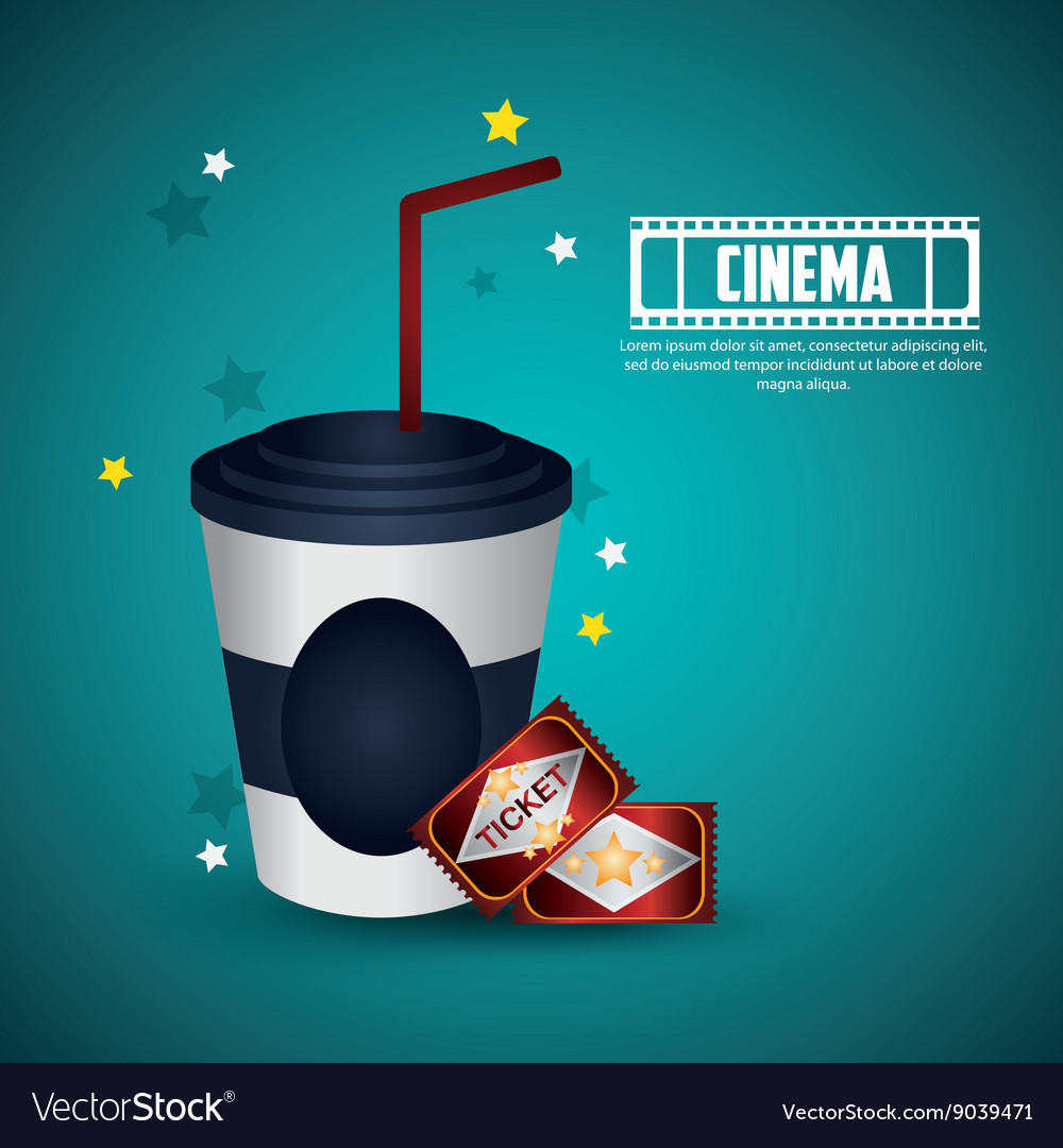 Cinema design movie concept flat