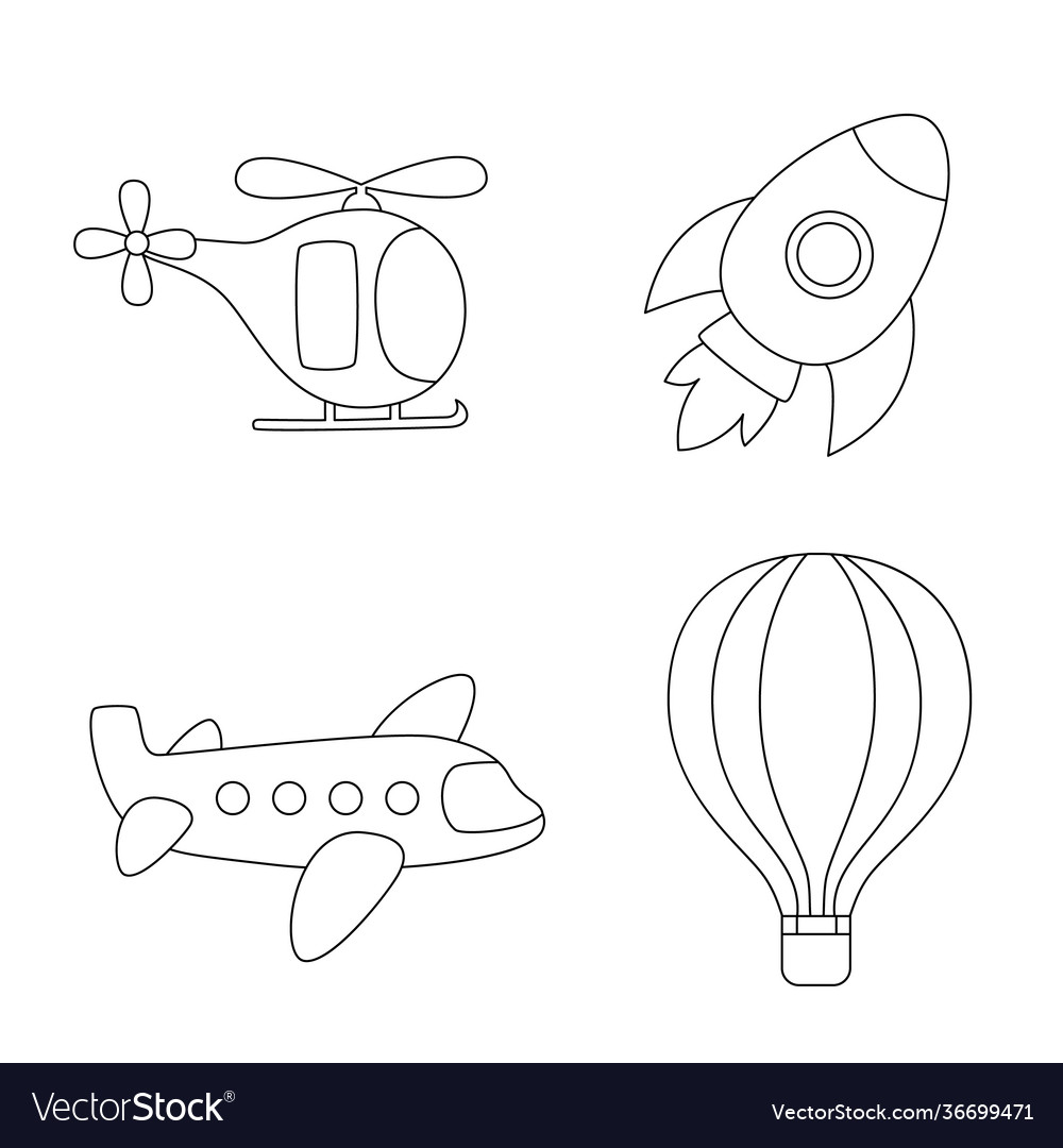 color-air-transport-coloring-page-for-kids-vector-image