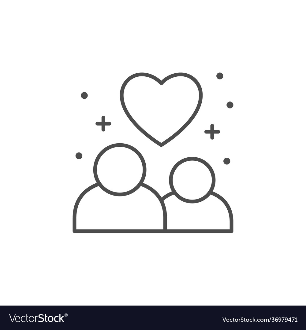 Couple in love line outline icon Royalty Free Vector Image