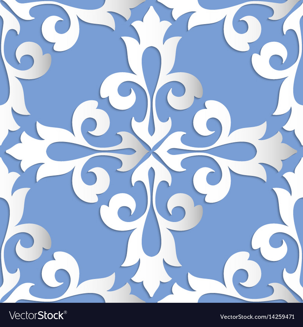 Damask Floral Pattern Element