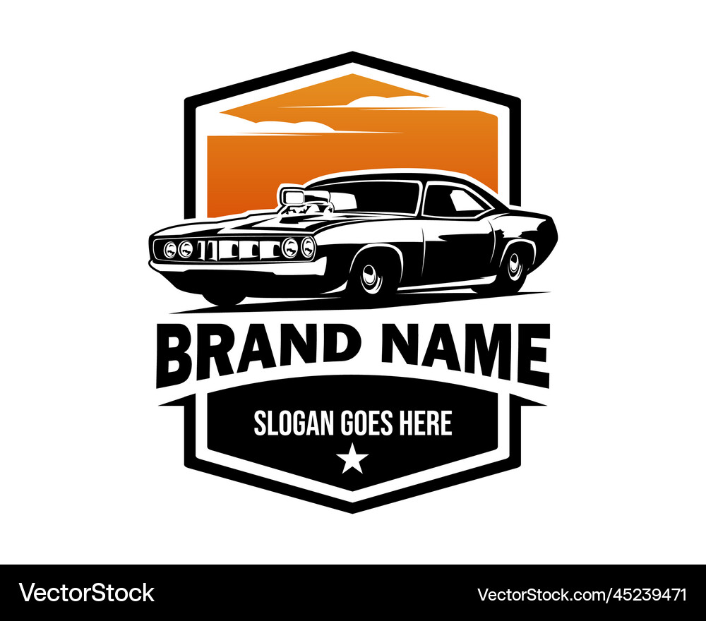 Dodge charger car logo silhouette view from side Vector Image