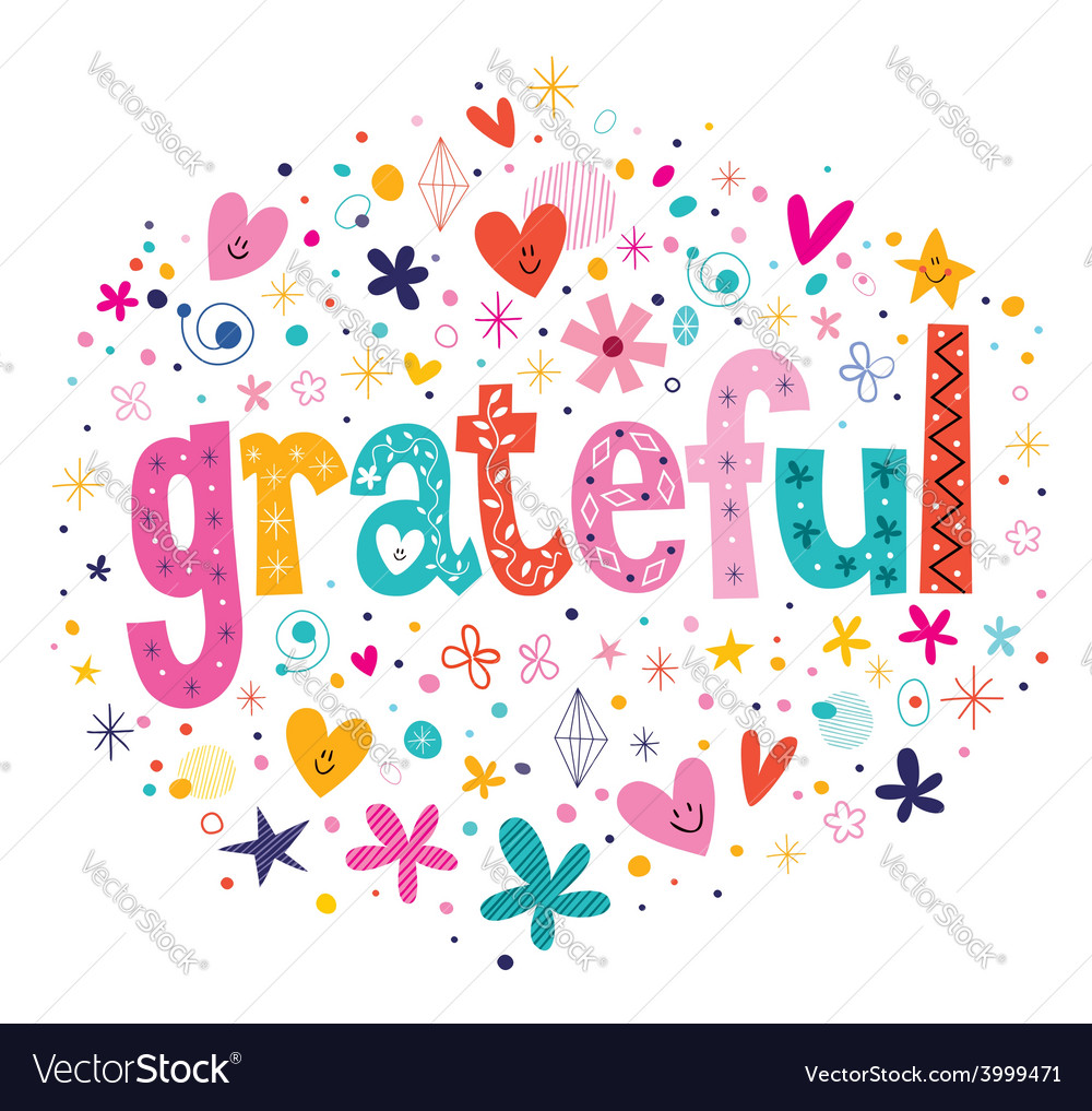 Grateful typography lettering decorative text card