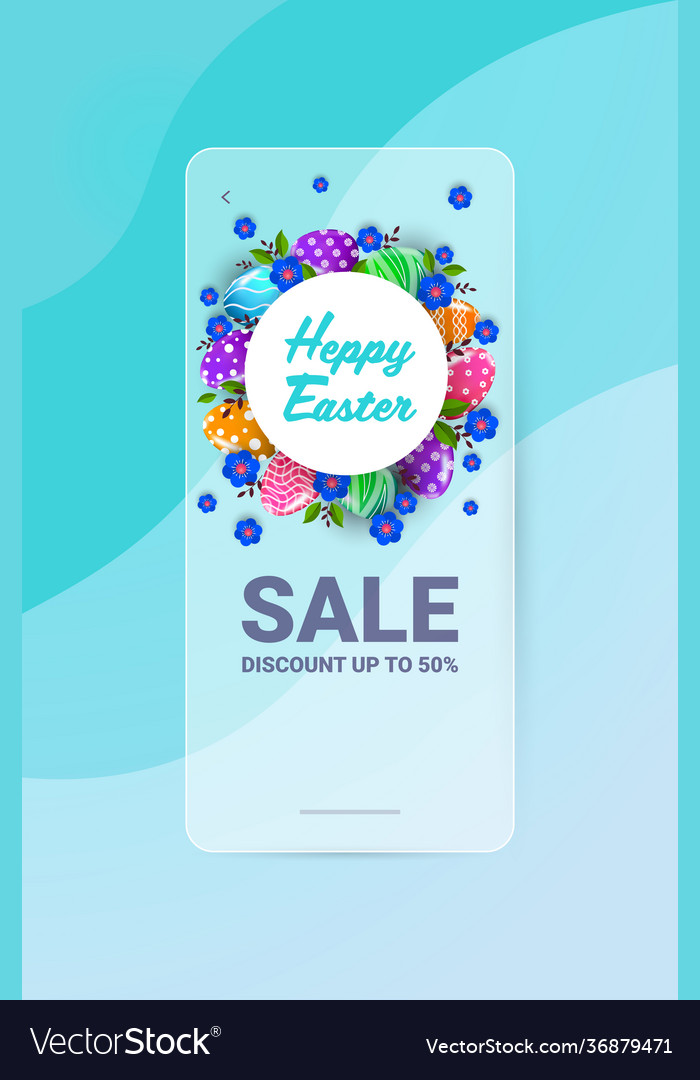 Happy easter holiday celebration sale banner flyer