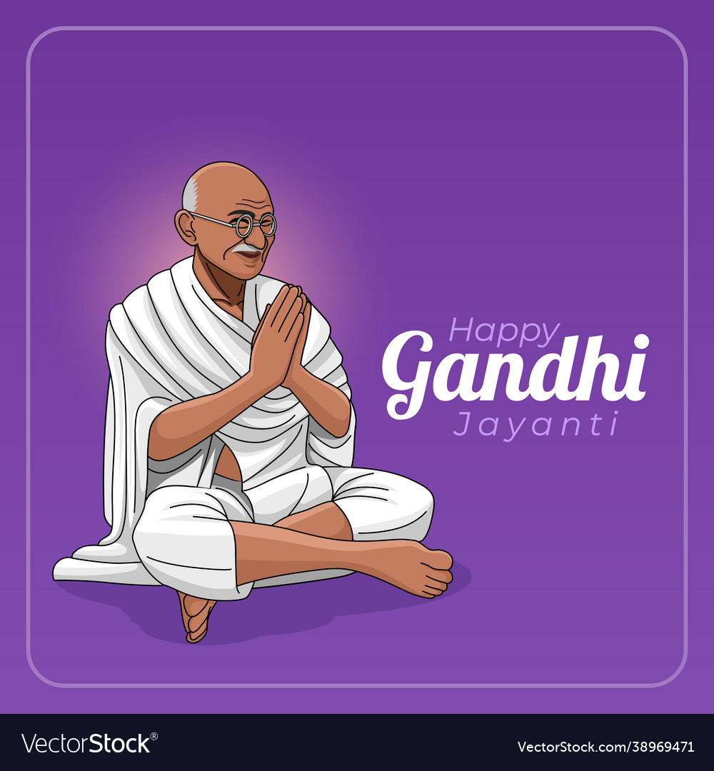 Happy gandhi jayanti greetings card Royalty Free Vector