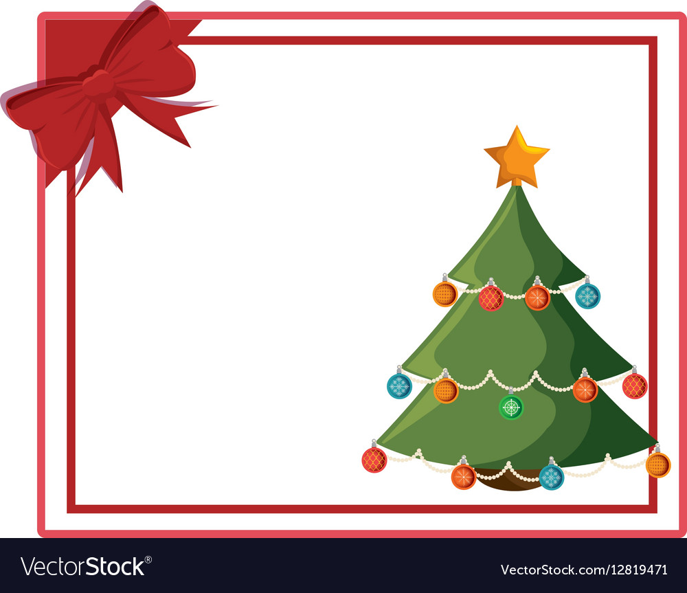 Happy Merry Christmas Tree Card Royalty Free Vector Image