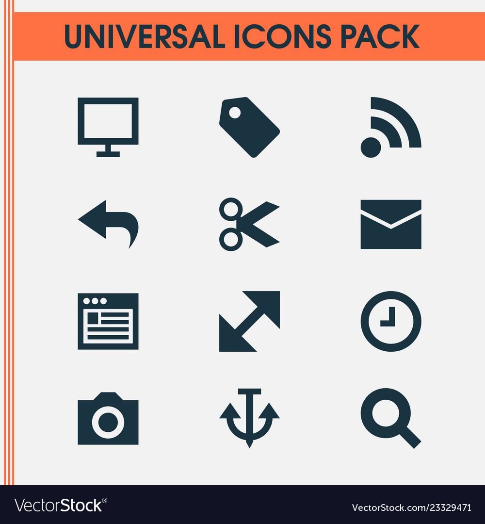 Interface icons set with resize badge wait