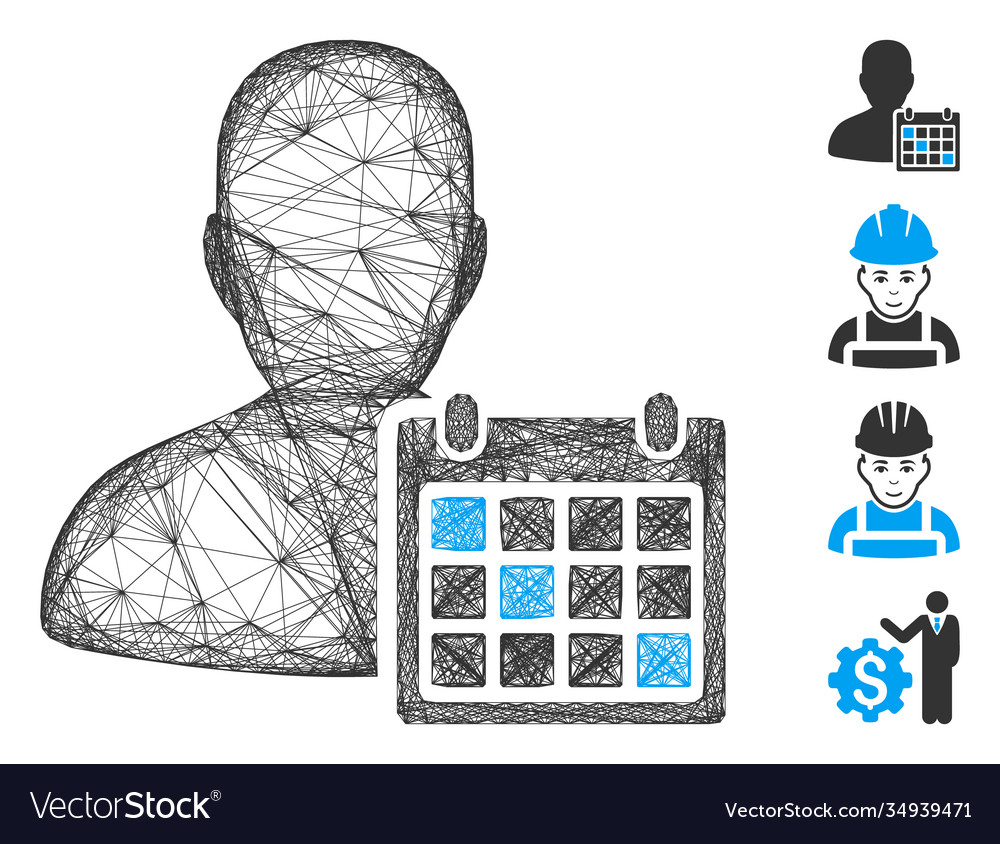 Network user schedule mesh vector image Network user schedule mesh