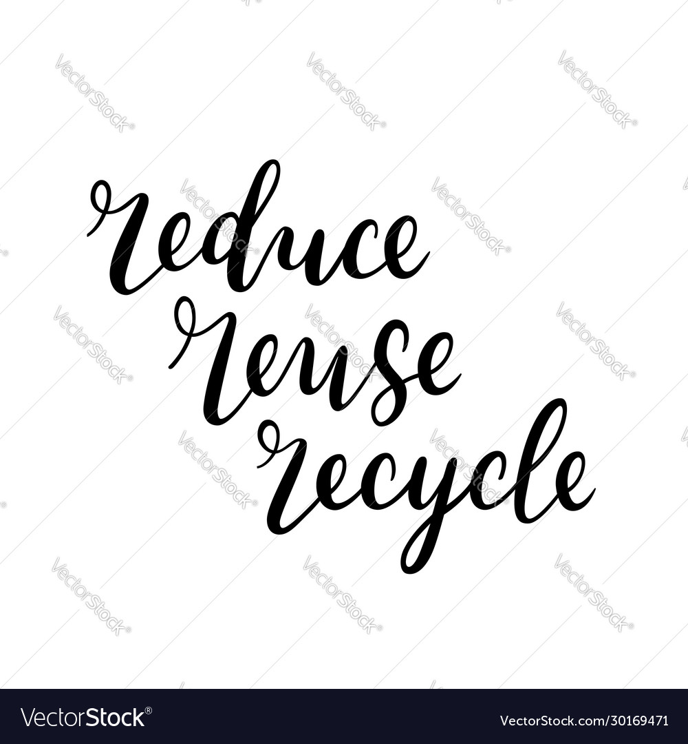 Recycle reduce reuse lettering banner