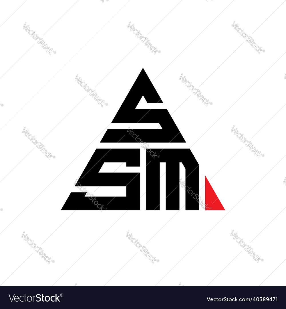 Ssm triangle letter logo design