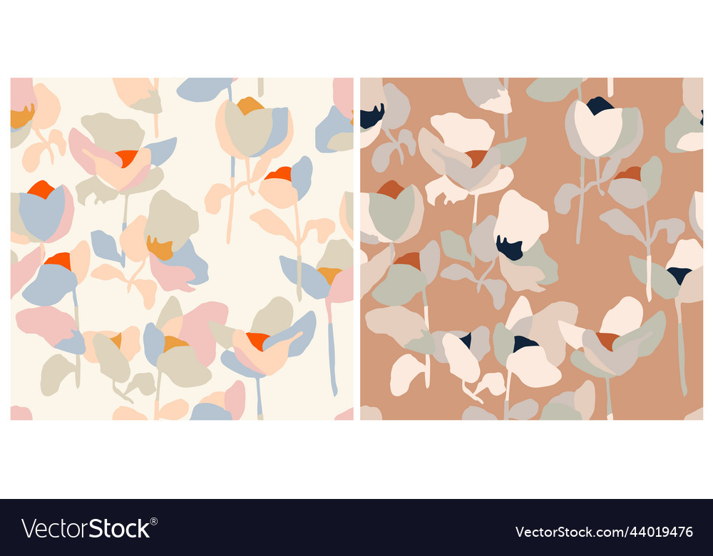 Abstract flower pattern 2 color ways set