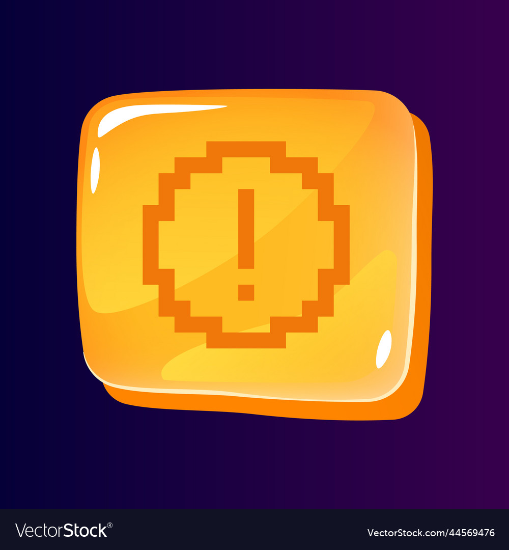 Awareness glossy ui button with pixelated icon vector image Awareness glossy ui button with pixelated icon
