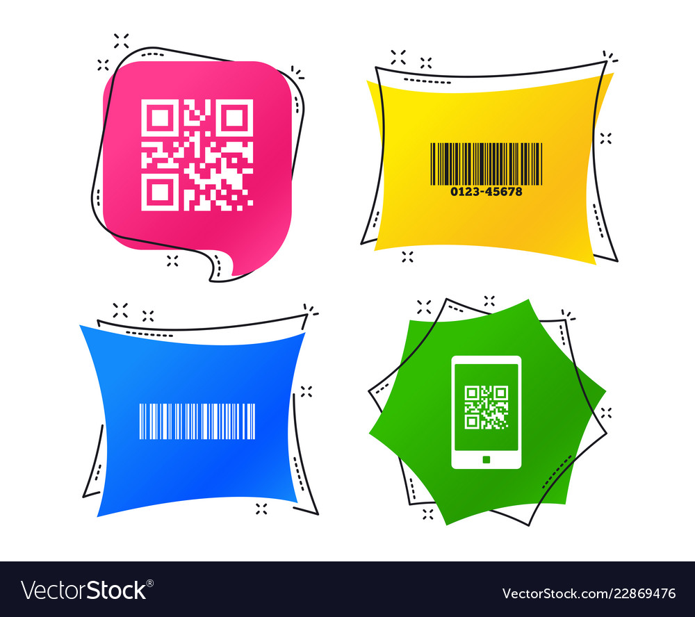 Bar and qr code icons scan barcode symbol Vector Image Bar and qr code icons scan barcode symbol