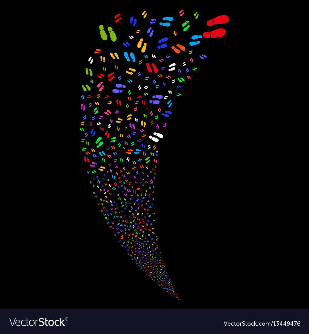 Boot footprints random stream Vector Image Boot footprints random stream