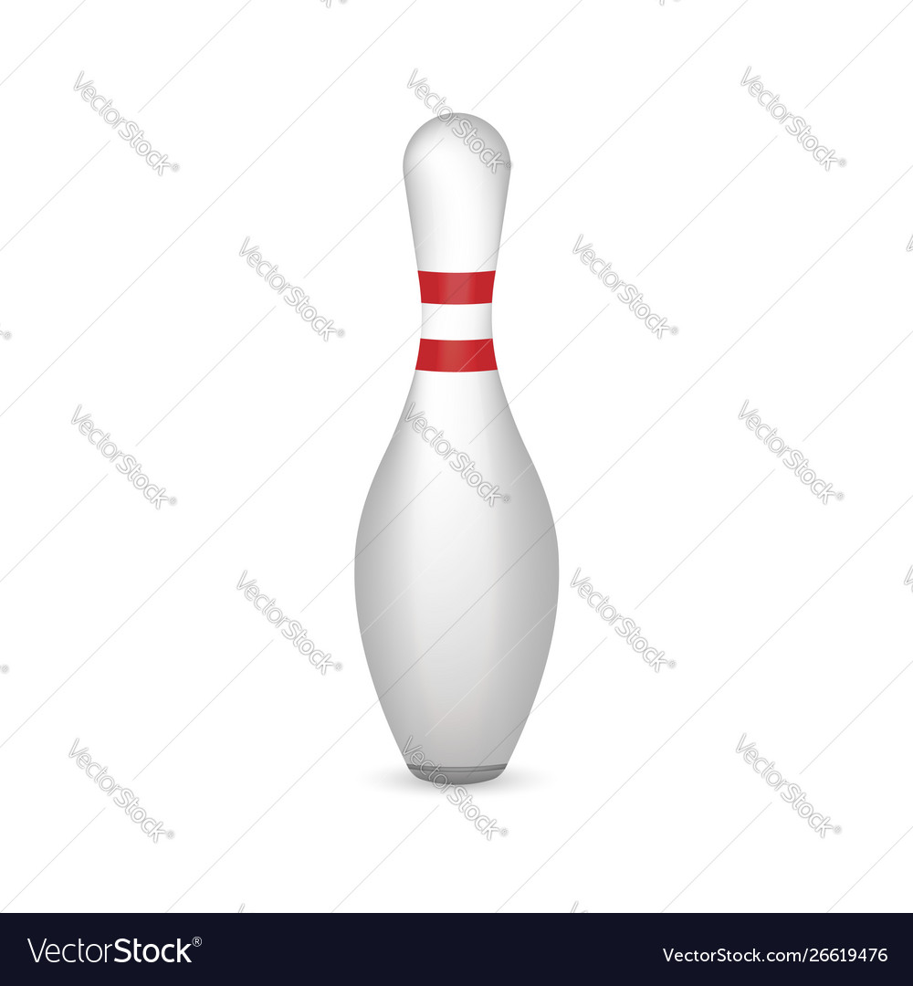 Bowling pin isolated on white Royalty Free Vector Image