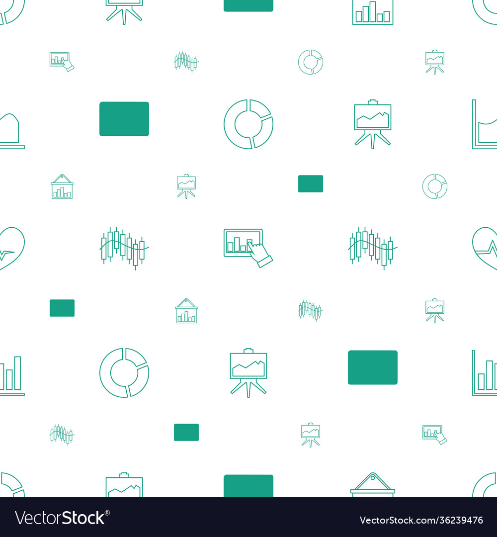 Chart icons pattern seamless white background