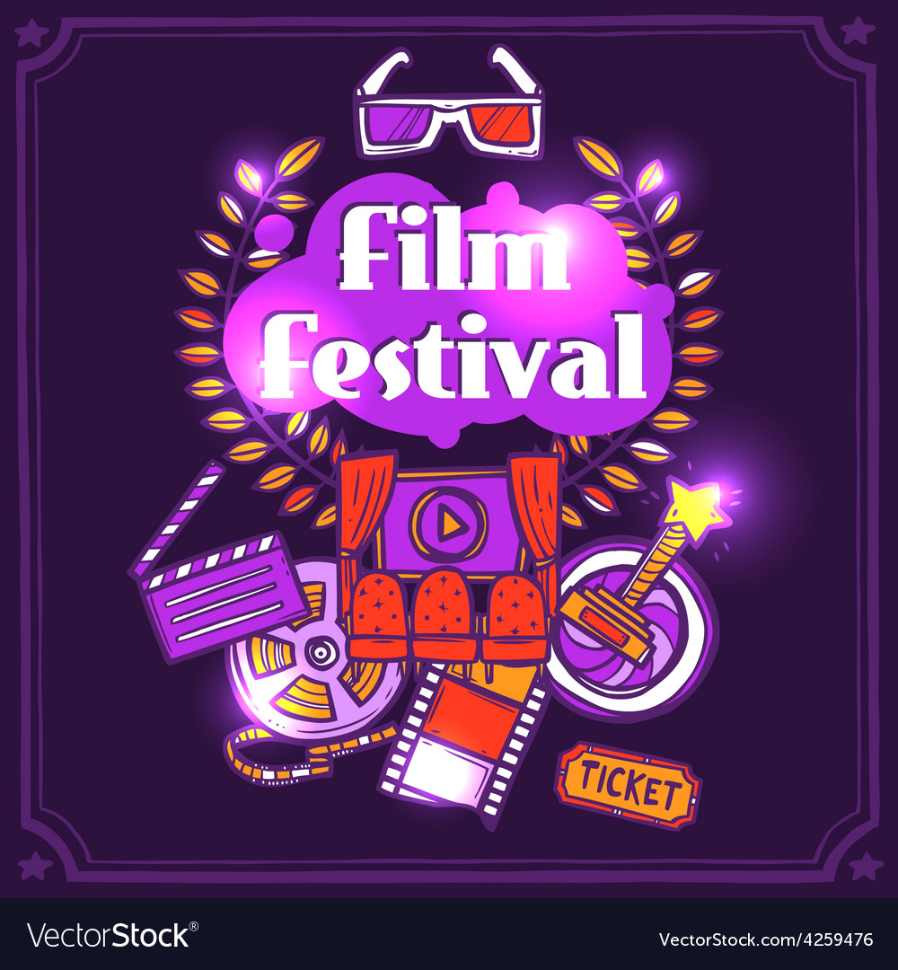 Cinema sketch poster Royalty Free Vector Image