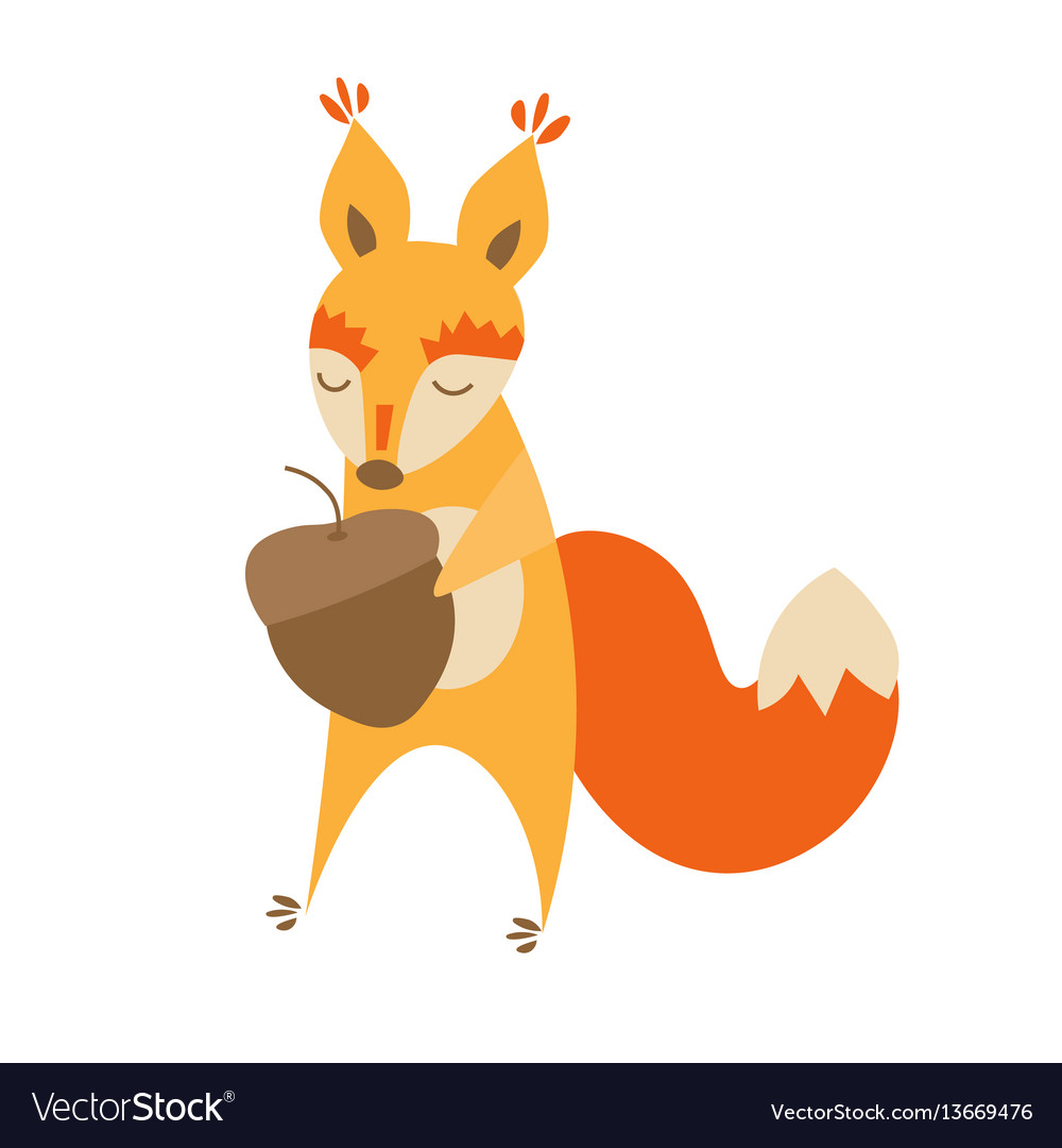 Niedliche Cartoon Eichhörnchen mit Eichhörnchen