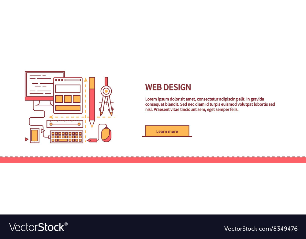 Design web work space flat