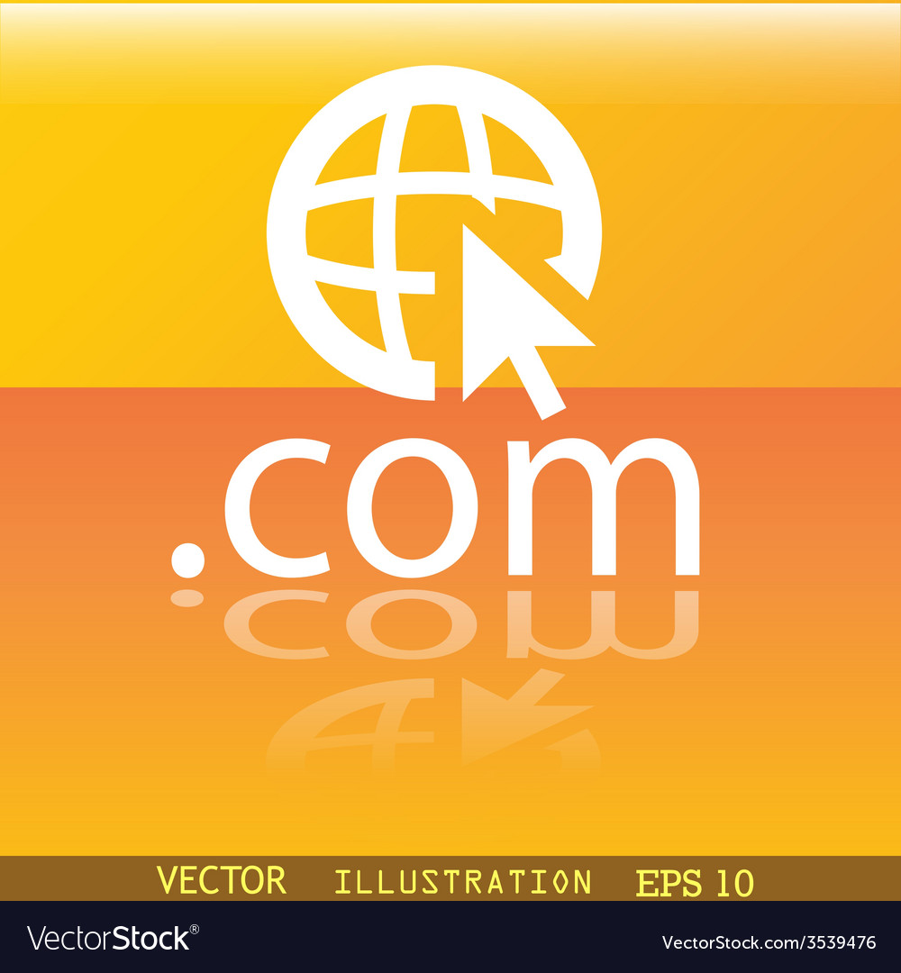 Domain com icon symbol flat modern web design