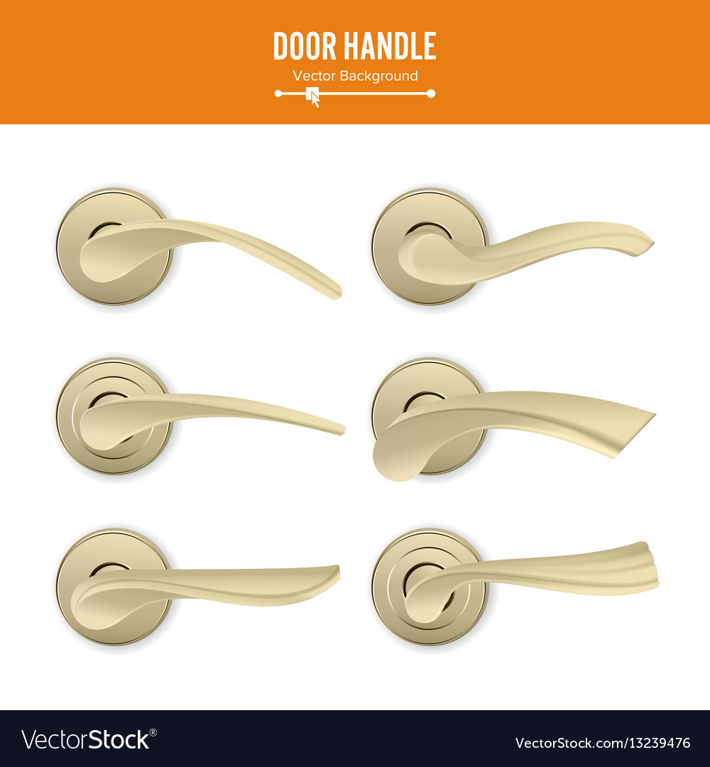 Door handle set realistic classic element