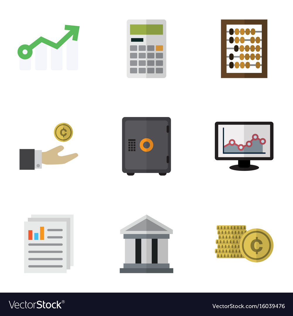 Flat icon incoming set of document strongbox