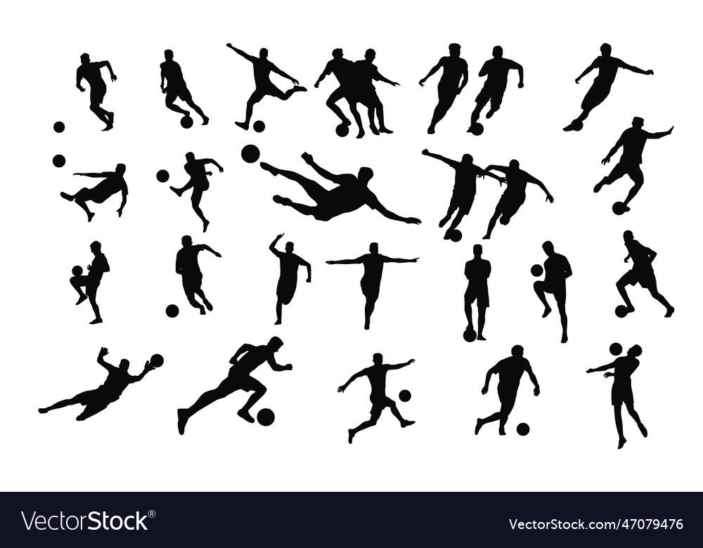 Footballers man soccer silhouette