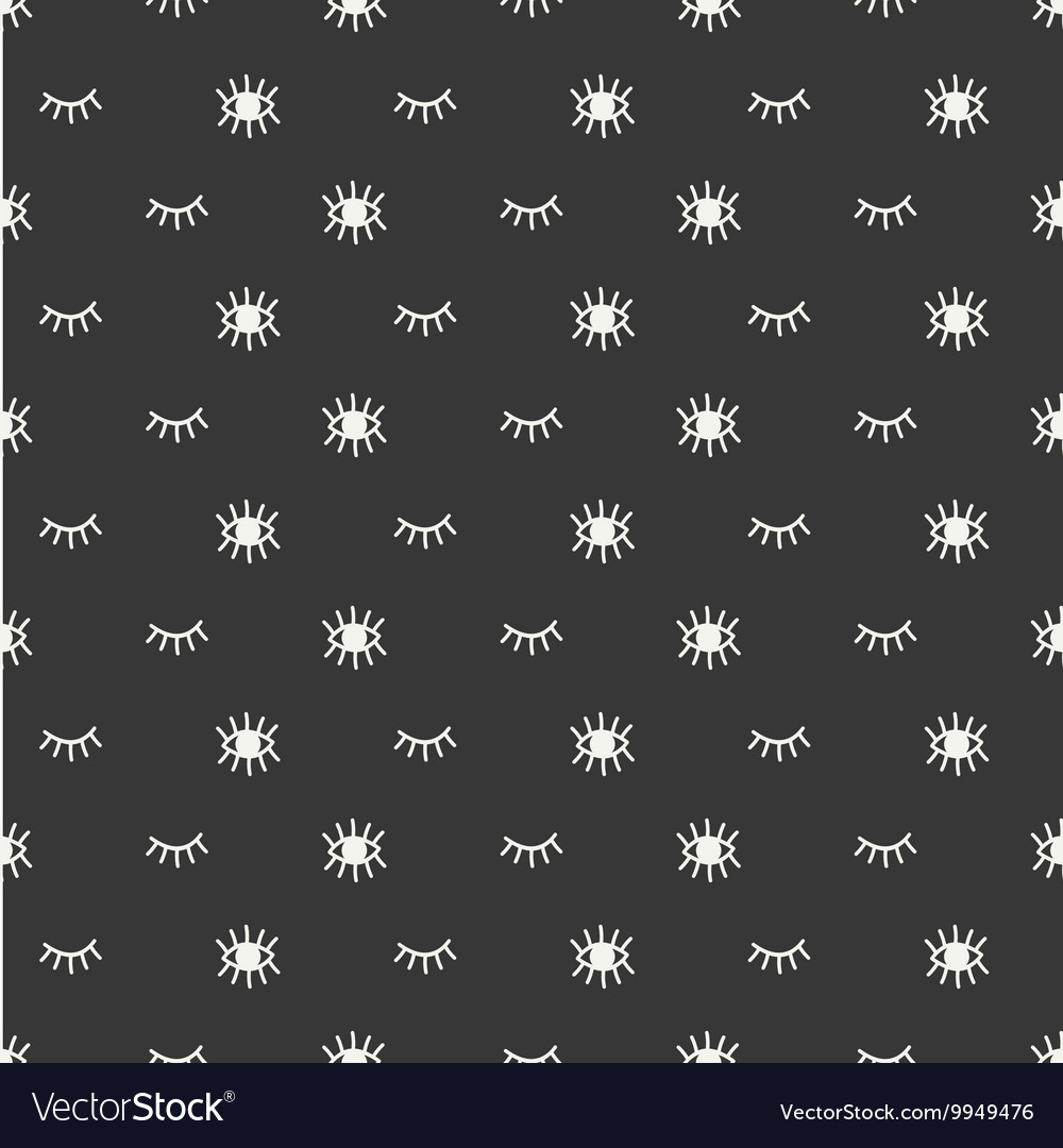 Hand drawn seamless pattern with open and close