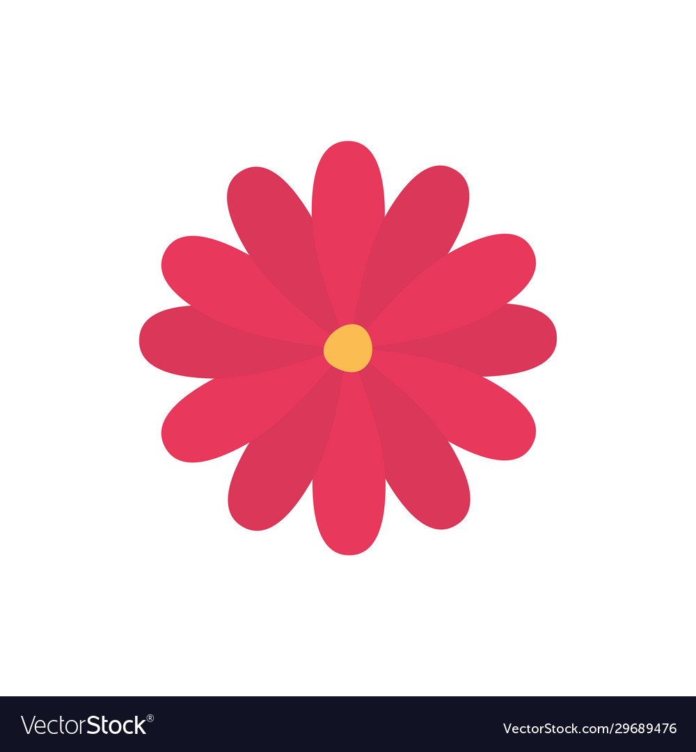 Isolated red flower flat style icon design