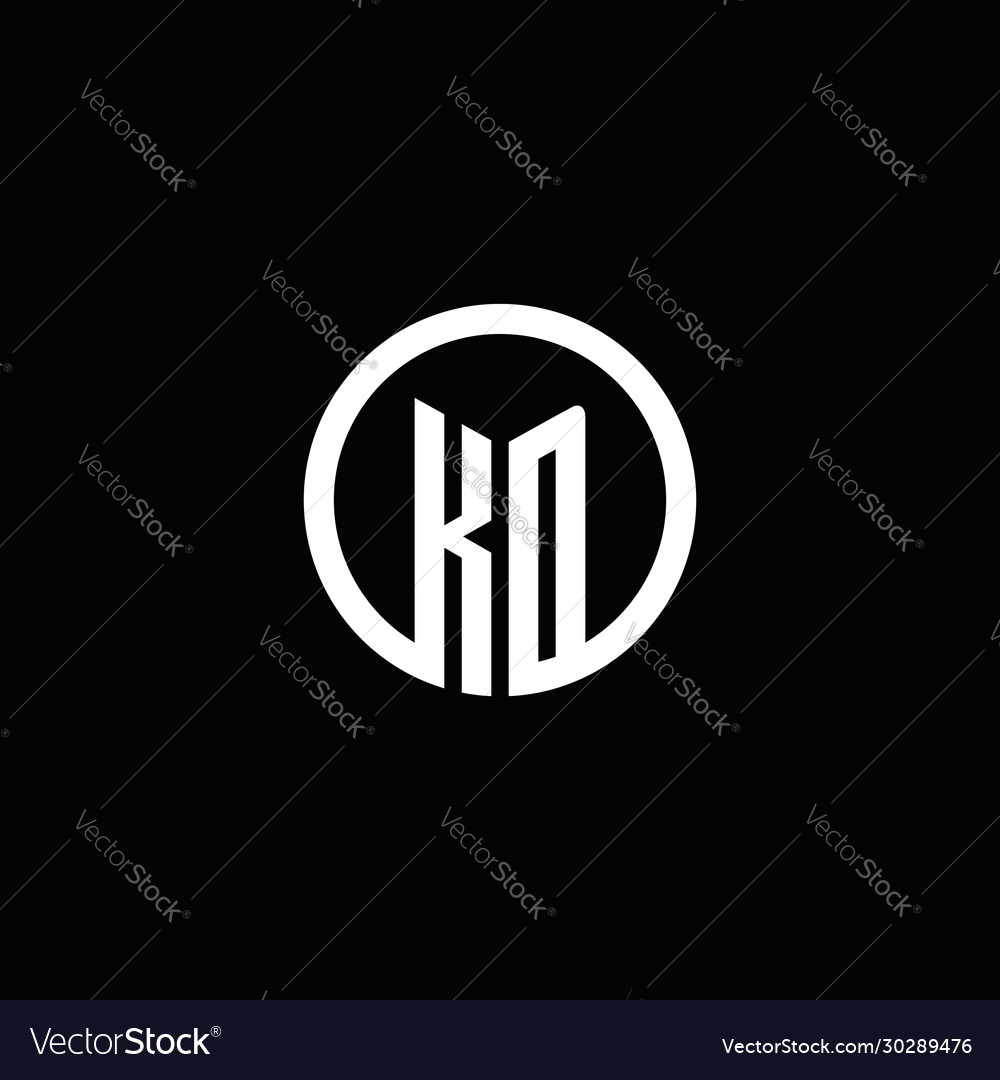 Kd monogram logo isolated with a rotating circle