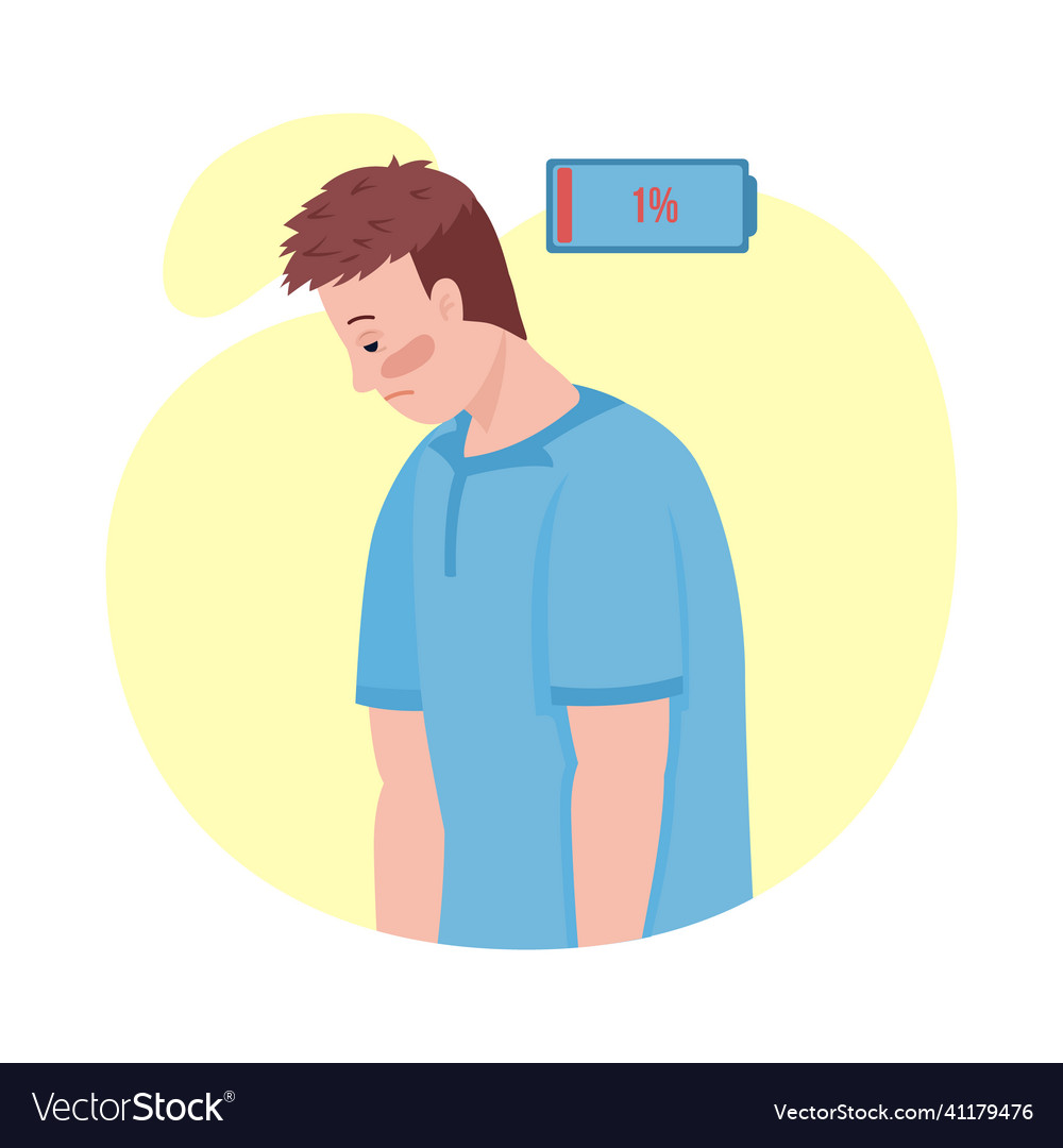 Man with Fatigue Character