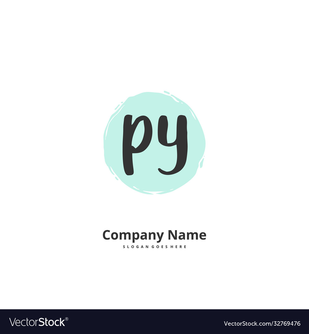 P y py initial handwriting and signature logo