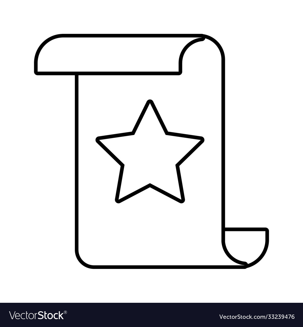 Patchment with star document line style icon