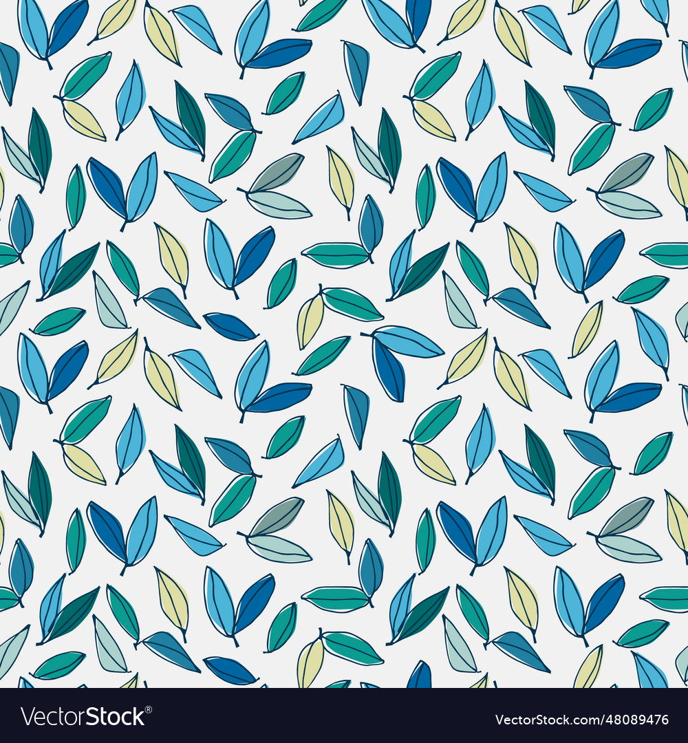 Seamless pattern with tree branches and leaves