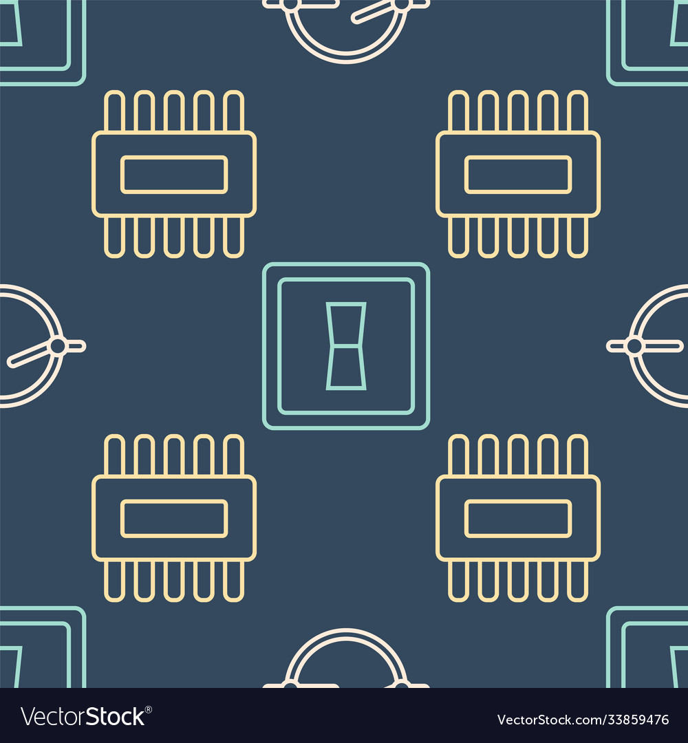 Set line electric circuit scheme processor Vector Image Set line electric circuit scheme processor