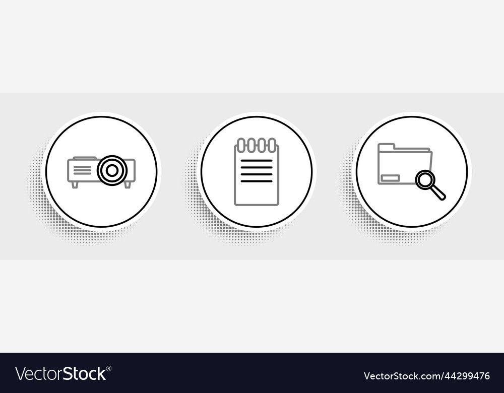 Set line search concept with folder presentation vector image Set line search concept with folder presentation