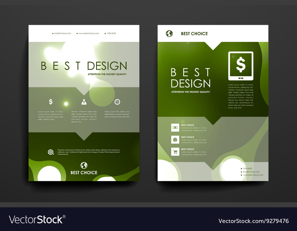 Set of brochure poster design templates in neon