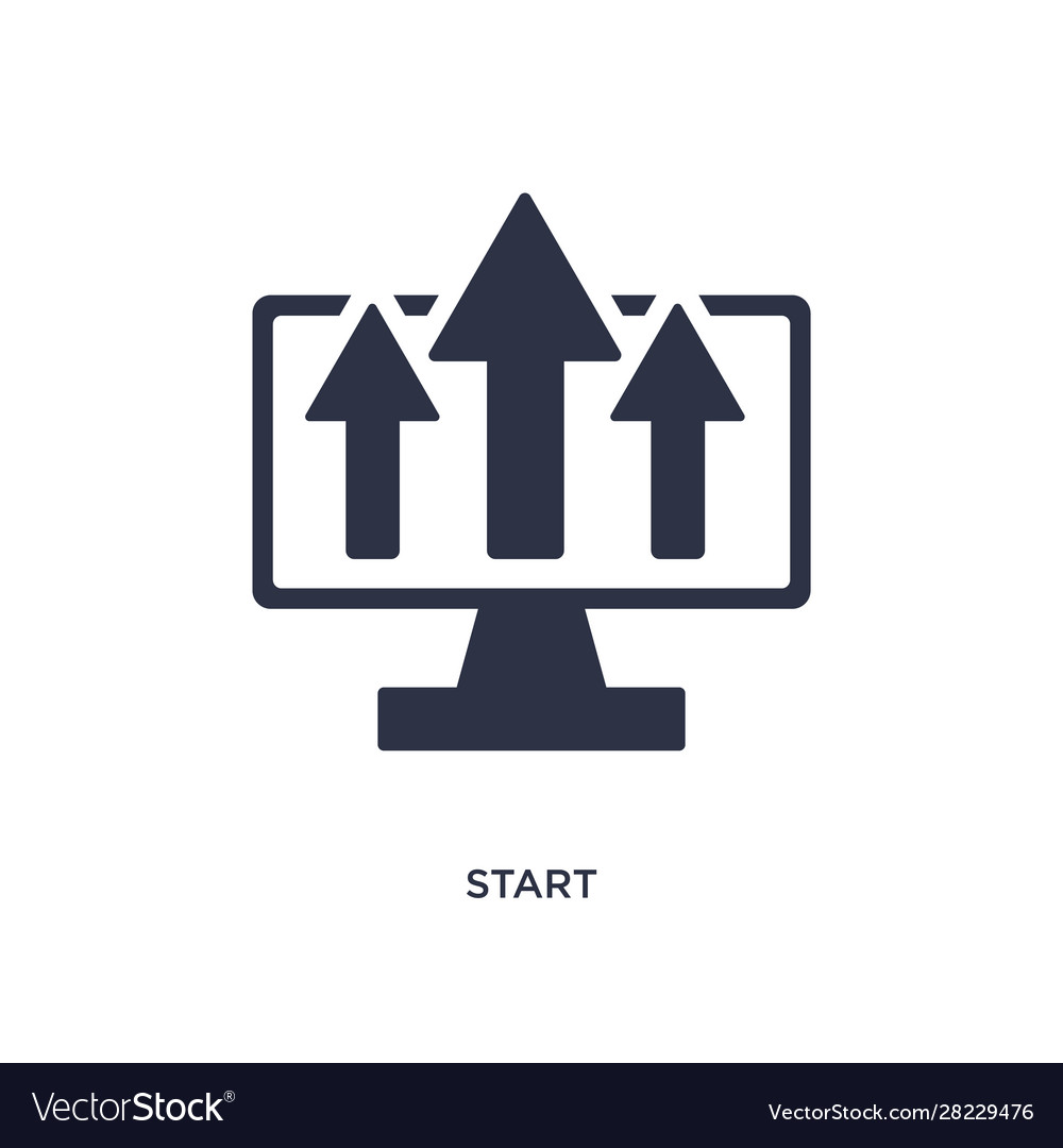 Start icon on white background simple element vector image Start icon on white background simple element