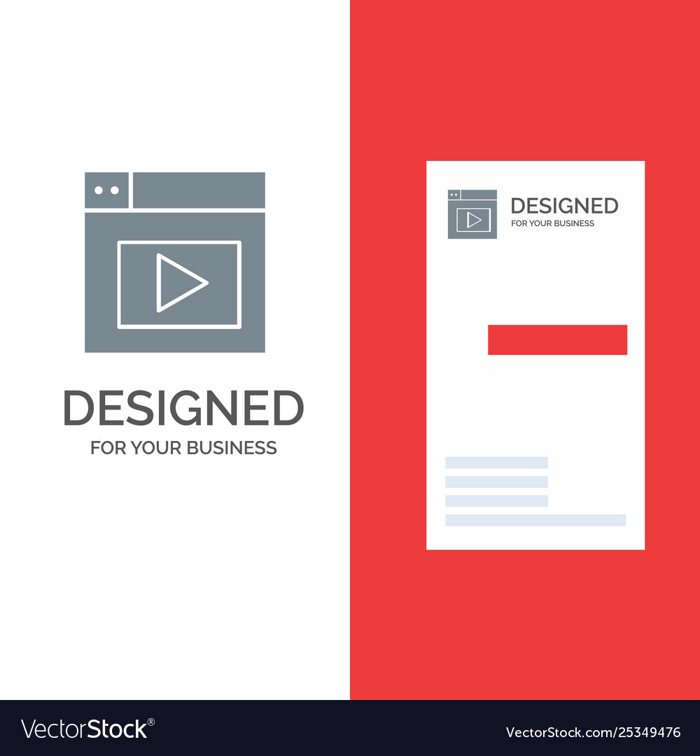 Web design video grey logo and business