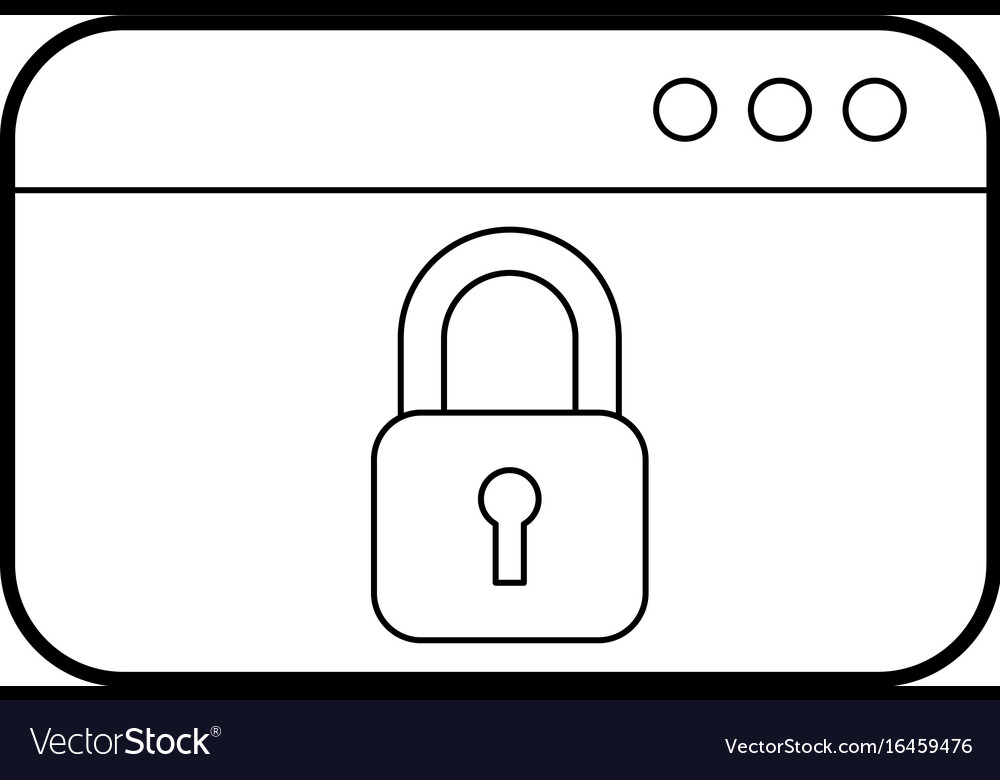 Webpage with safe secure padlock icon