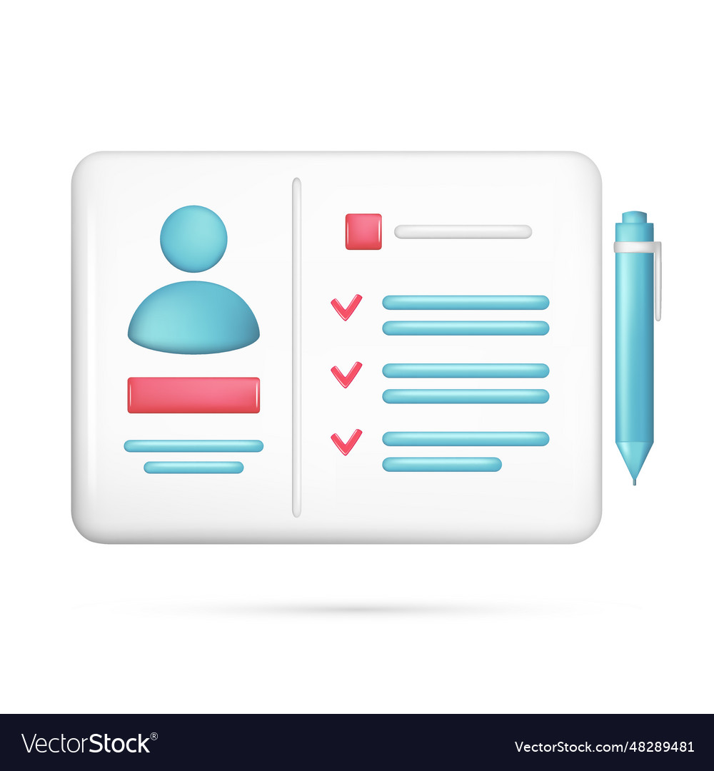 3D Paper Document User Icon